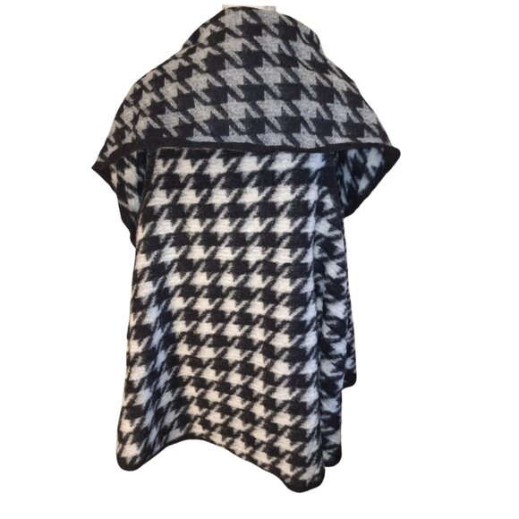 Alice V Womens Houndstooth Vest Cardigan One Size Open Front Wool Fall Designer - Picture 4 of 8